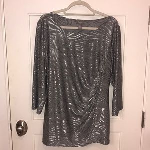 Travelers by Chico’s metallic striped blouse